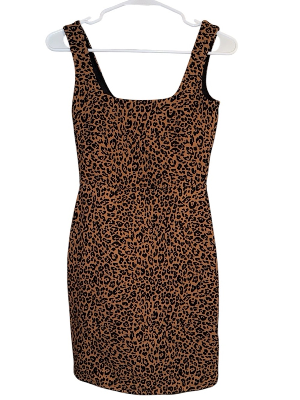 H&M Leopard Print Square Neck Mini Dress, Size XS, NWT